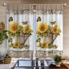 2 шт. штор с принтом подсолнухов в корзине, подходят для украшения спальни, гостиной, кухни, домашнего декора, украшения окон