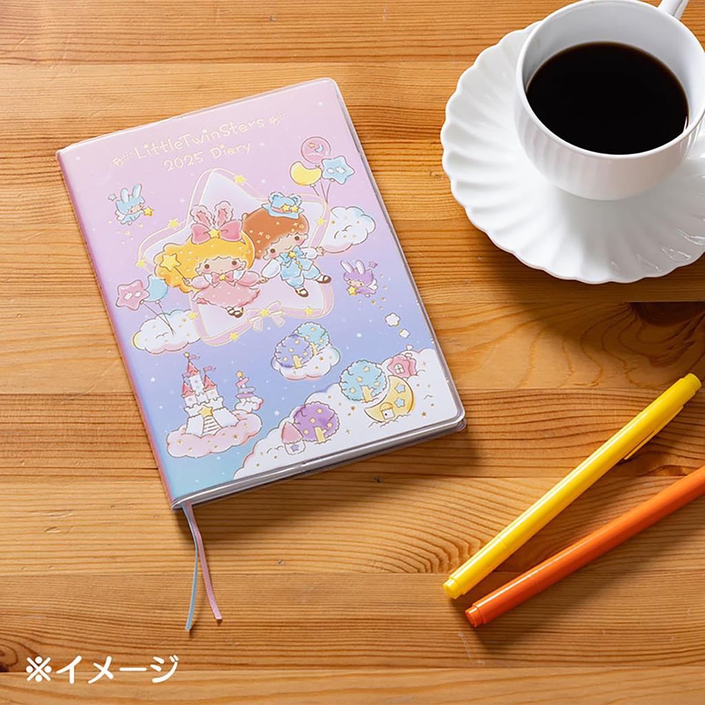 Sanrio B6 Diary Little Twin Stars 2025 Блокнот октябрь с наклейкой-расписанием и закладкой 456322 (Тип блока) (Начиная с 2024 г.)