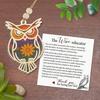 Owl Sun Catcher Natural Timber Hanging Ornament with Beaded Ribbon Card The Owl Wood Craft Wall Hanging Pendant