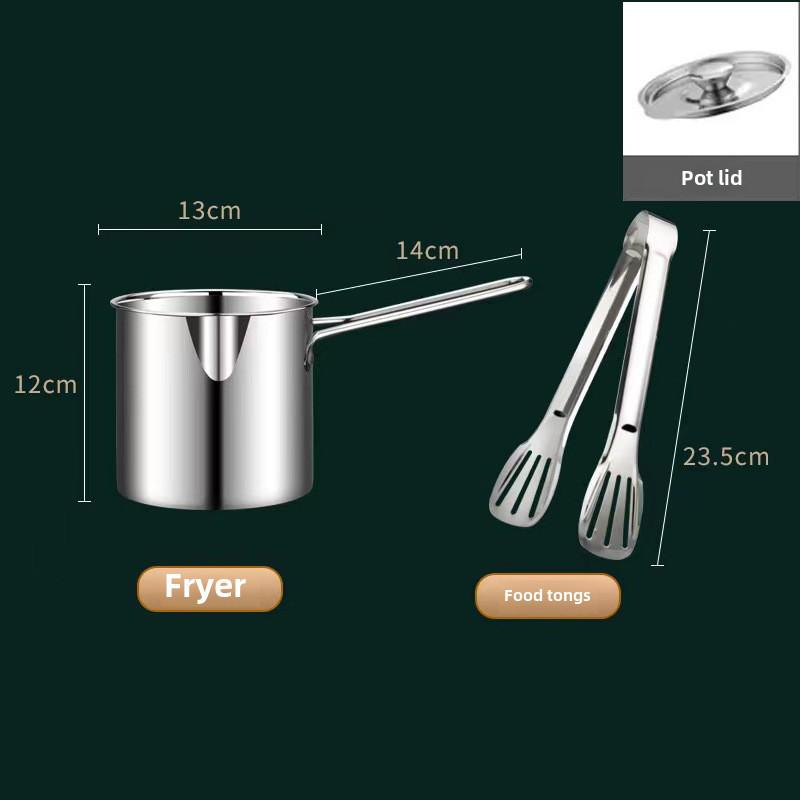 Мини-сковорода из нержавеющей стали 304 с многофункциональным фильтром для экономии масла для жареных продуктов