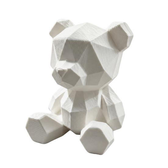 Многоугольная статуэтка медведя, Ручная роспись, 3D-печатное украшение, Полигональная геометрическая скульптура в скандинавском стиле, для гостиной, рабочего стола, домашнего декора