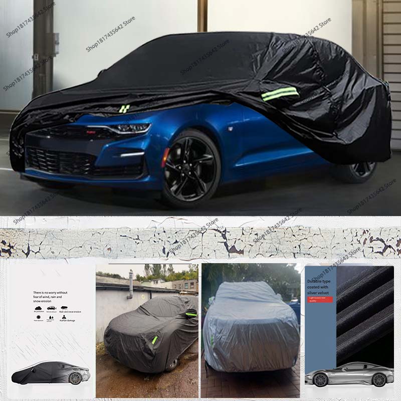 Внешний полный чехол для автомобиля, подходит для 2010-2026 Chevy Camaro, ветрозащитный, прочный, водонепроницаемый, защита от всех погодных условий, черный