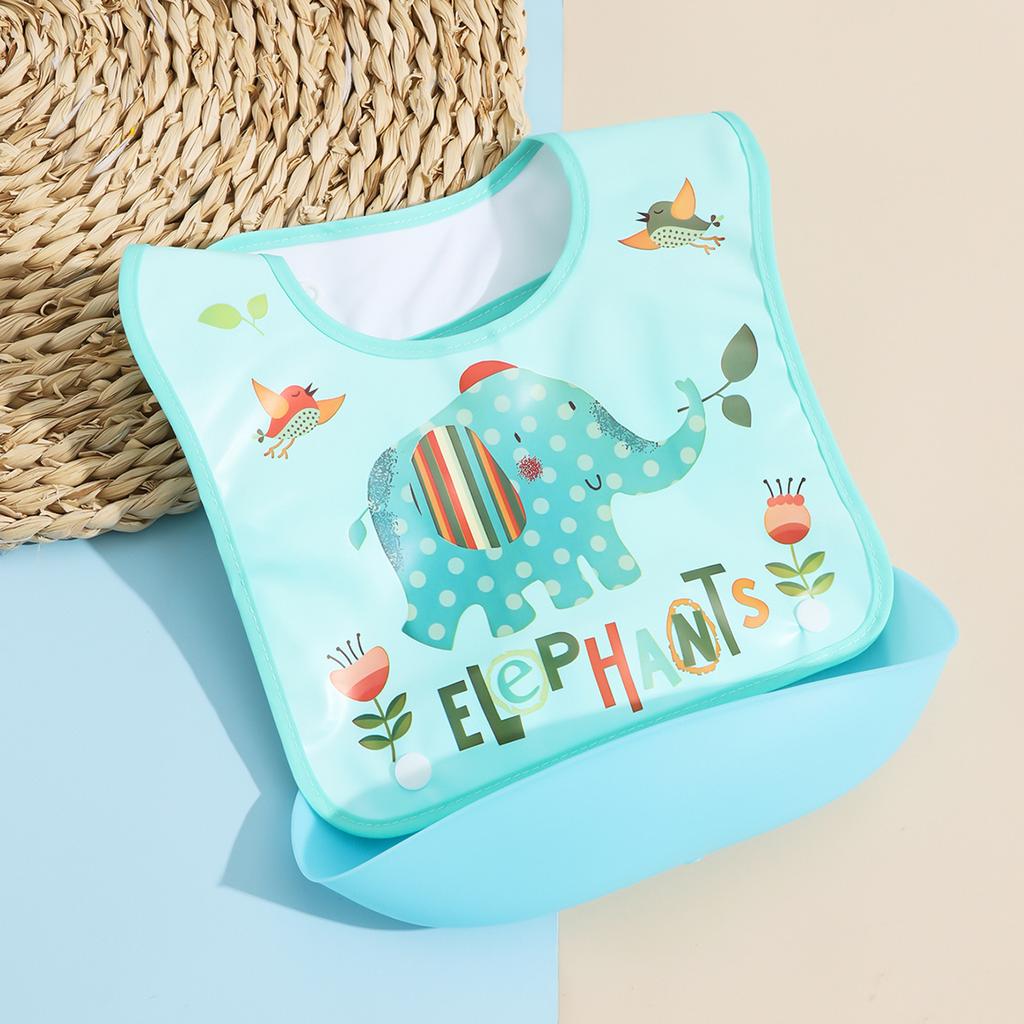 Baby food bib Baby waterproof bib three-dimensional detachable food food pocket Child child saliva pocket