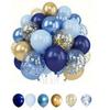 42Pcs Blue Golden Balloon Party Decoration Balloon Birthday Farewell Party Balloon Suitable for Graduation Ceremony Birthday Par