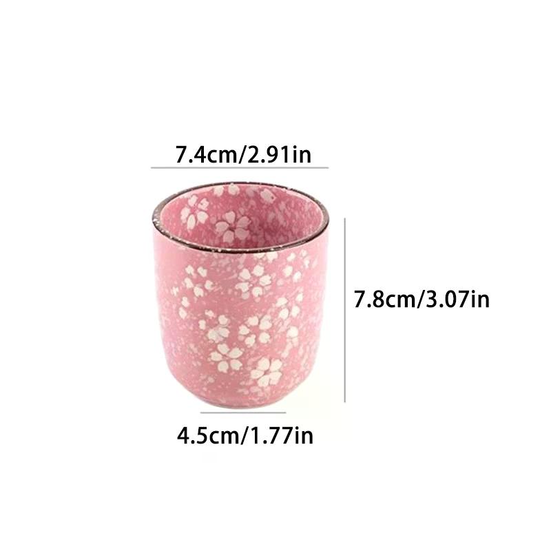Керамическая подглазурная фарфоровая чашка для чая в японском стиле «Кунг-фу», стеклянная чашка для чая для домашнего использования, розовая, белая
