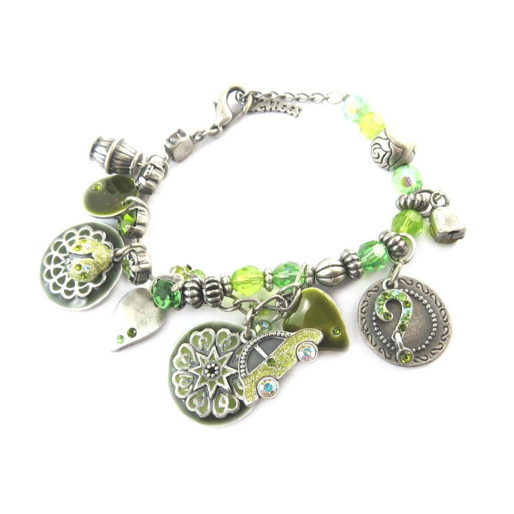 Les Trésors De Lily [E2585] — Зеленый дизайнерский браслет Tour du Monde