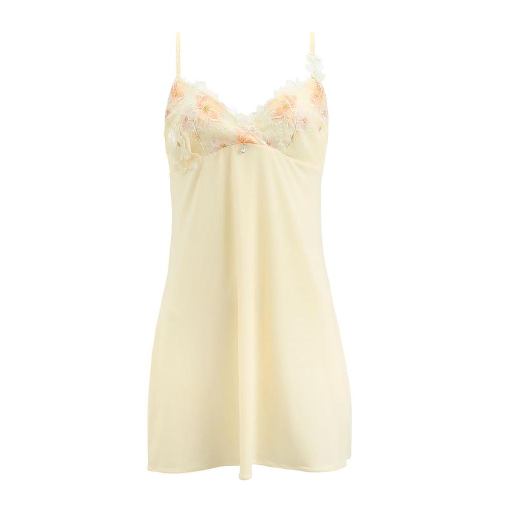 Himiko 026 Series Slip Long Camisole Lingerie (CR-Cream, M)