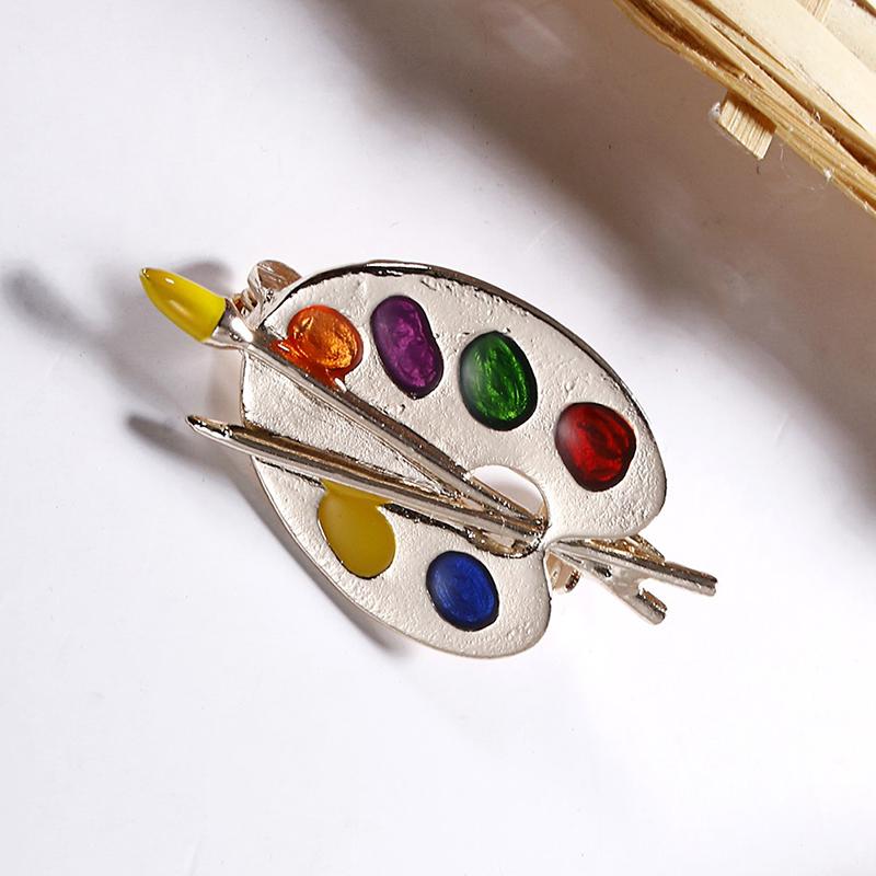 Брошь Красочная Эмаль Художник Палитра Булавка Корсаж Брошь Женские Ювелирные Изделия