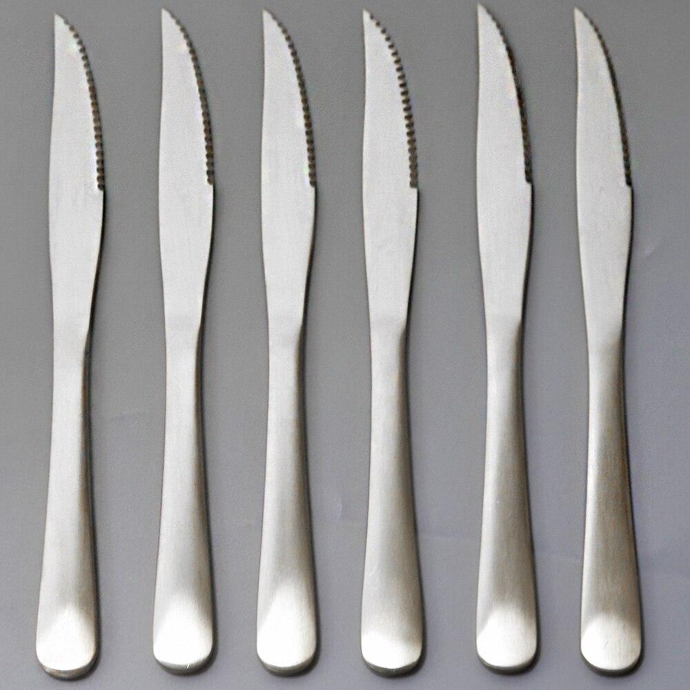 6Pcs Flatware Wenstern Steak Knife Cutlery Set 18/10 Stainless Steel Dinnerware Set Knife Kitchen Dinner Set