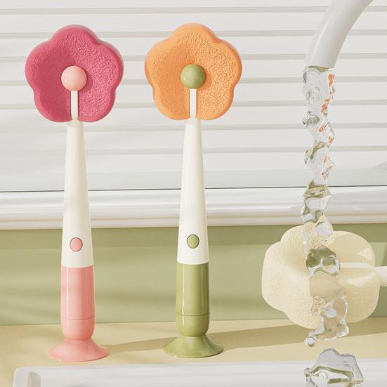 Щетка для чистки с основанием на присоске, съемная губка в форме цветка, функции «три в одном», многофункциональная щетка для чистки