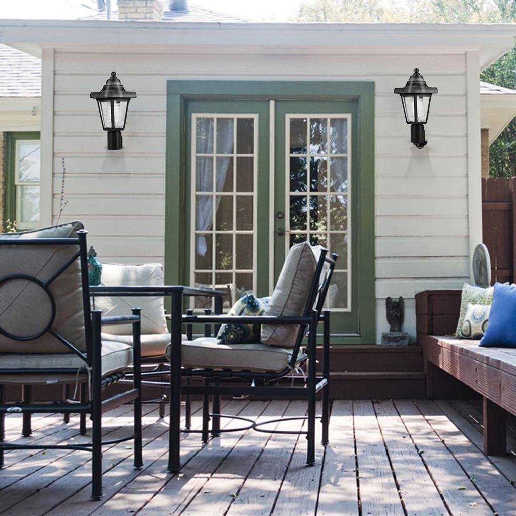 Солнечный светодиодный настенный светильник на открытом воздухе для балкона, двора, сада