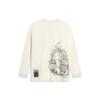 Li Ning Badfive Letter Print Loose Long Sleeve Drop Shoulder T-Shirt Men Tops Off-White AHST967-2