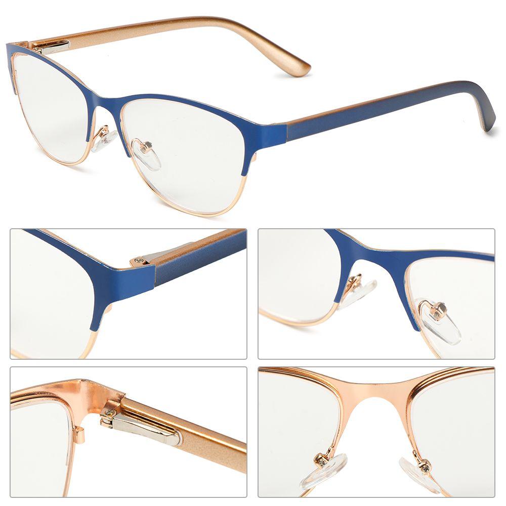 Retro Half Frame Clear Lens Presbyopic Eyeglasses Reading Glasses Hyperopia Glasses Optical Eyewear