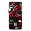 Роскошный Чехол Для Телефона Apple iPhone 11 15 14 Pro MAX 12 13 7 8 Plus X XR XS MAX SE Черный Чехол Funda Красивые Красные Розы