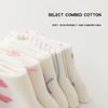 5 Pairs Girls Bow Tie Mid Calf Socks Sweet Combed Cotton Solid Breathable Comfortable Children Socks For Kids