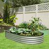 Galvanized Steel Raised Garden Bed, Rubber Edging, 181 x 93 x 30 cm, Silver