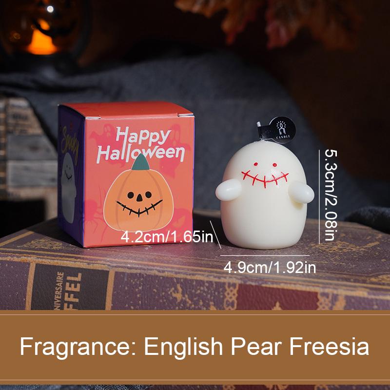 Хэллоуин Подарок Вечеринка Украшение Имитация Тыквы Ручная Работа Мультяшный Призрак Орнамент Свеча из Соевого Воска Атмосфера 3 Стиля