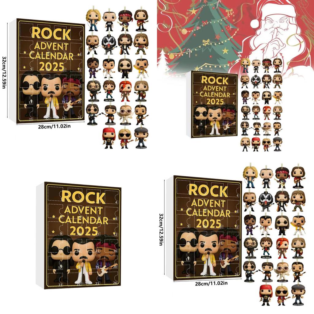 Рождественский адвент-календарь Rock Band с акриловыми фигурками для праздничного декора и дарения