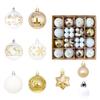 44pcs Christmas Tree Ornament Plastic Ball Decorations For DIY Crafts And Painted Designed Boxes Pendant