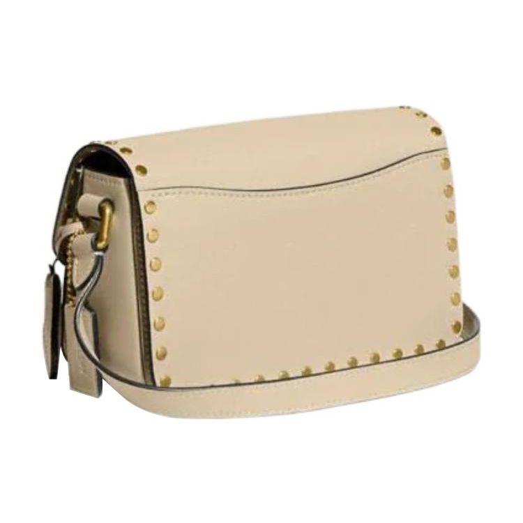Coach Сумка через плечо Studio 19 с клапаном-защелкой и заклепками Женская сумка через плечо Цвет: Слоновая кость CC384-B4IY