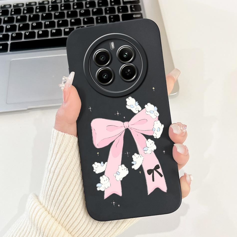 Чехол для телефона Realme 12 Pro+ 12Pro 5G Realme 12 Pro Plus 5G Элегантный Цветочный Кот Расписной Мягкий Силиконовый Однотонный Ударопрочный Чехлы