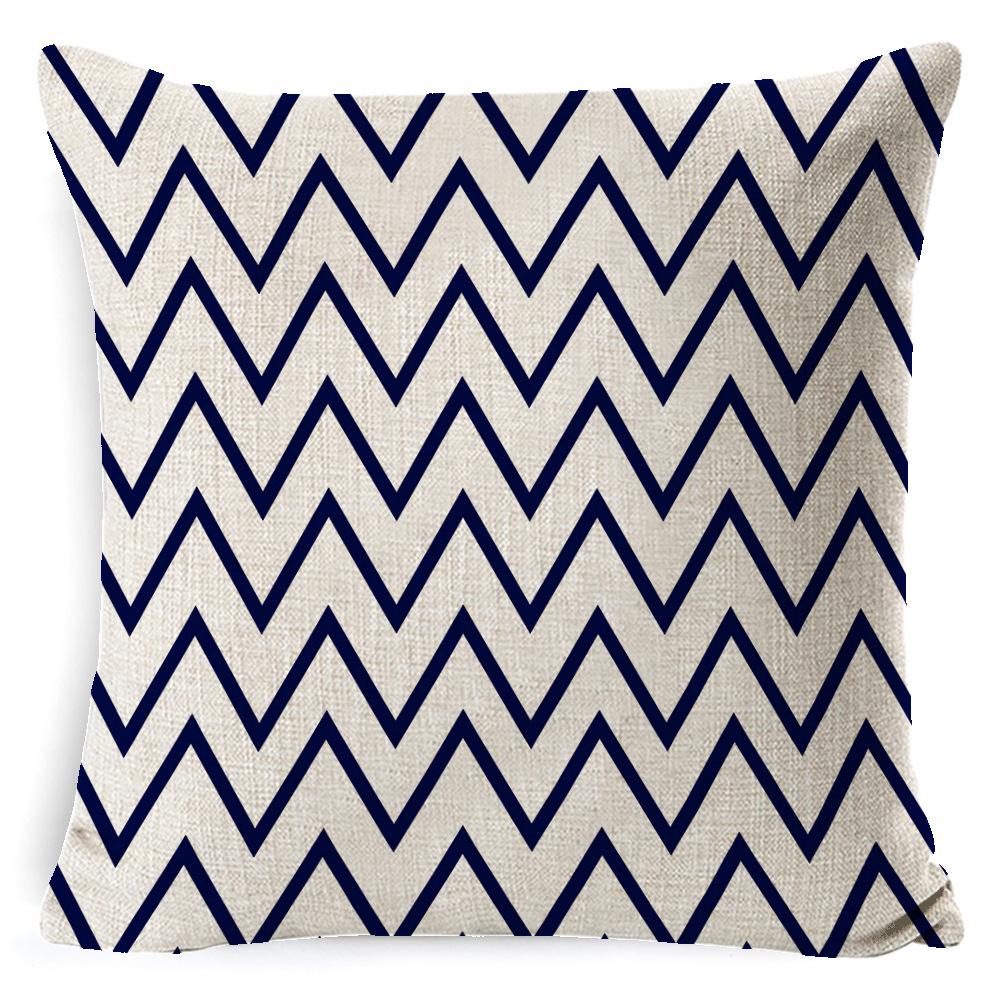 Скандинавский простой геометрический волнистый принт Наволочка Подушка Офис Поясница Диван Спинка
