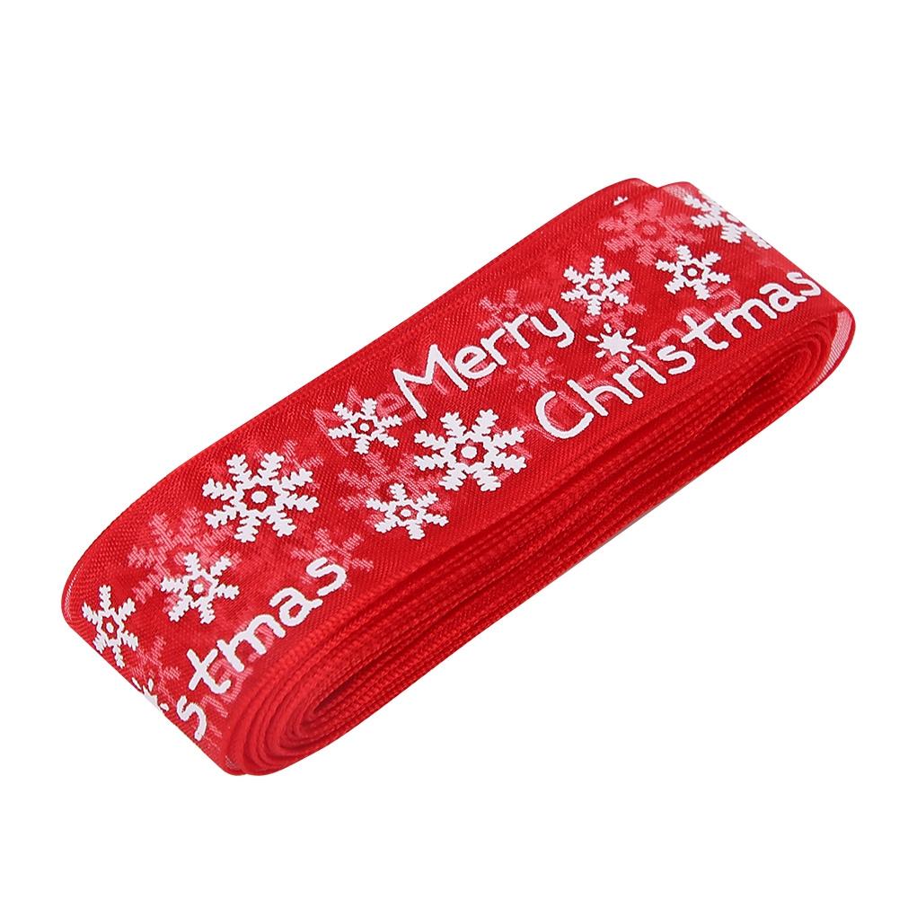 25mm 5Yards Printed Flowers Christmas Ribbon Sewing Gifts Packing Belt Decoration
