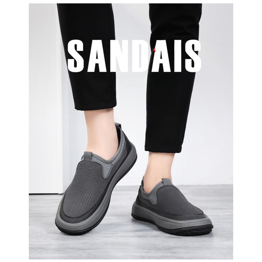 Мужская обувь, сетчатая обувь, однотонные универсальные туфли, дышащая мягкая подошва, легкая повседневная обувь для мужчин