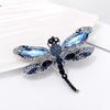 Trendy Blue Crystal Vintage Dragonfly Brooches For Women High Grade Fashion Insect Brooch Pins Coat Accessories Animal Jewelry