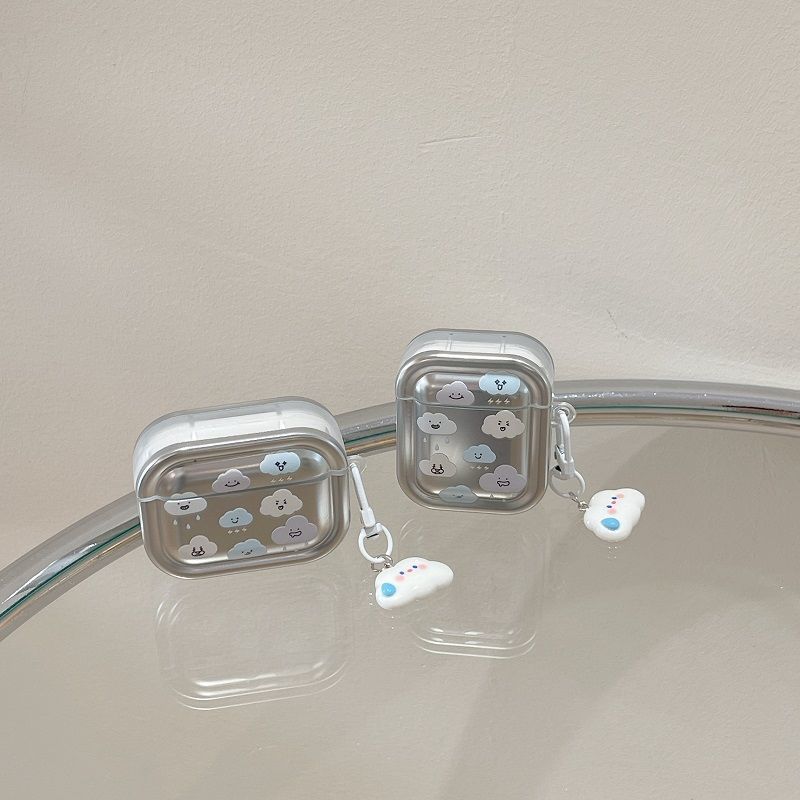 Гальванический мультяшный облачко подходит для футляра Bluetooth-наушников Apple Airpods Pro 1/1-го поколения, 2-го и 3-го поколений