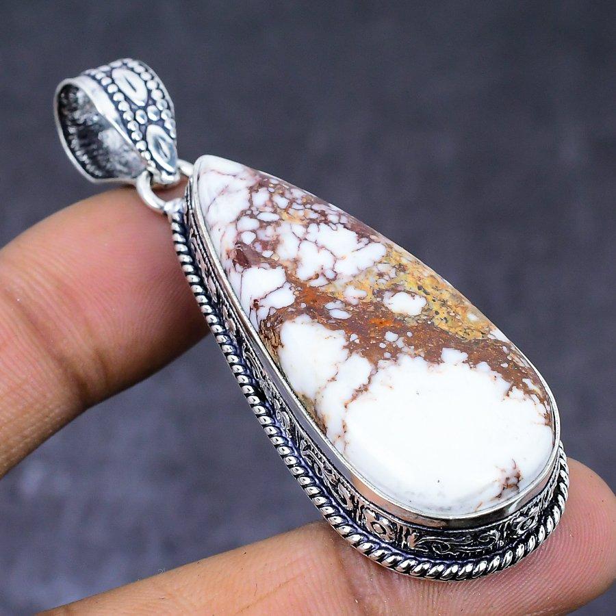 Wild Horse Gemstone 925 Steling Silver Jewelry Pendant 2.52" S8F71