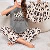 Women's Checkered Printing Pajamas Set Soft & Comfy Crew Neck Tee Elastic Shorts & Lounge Pants Sleepwear Home Clothing