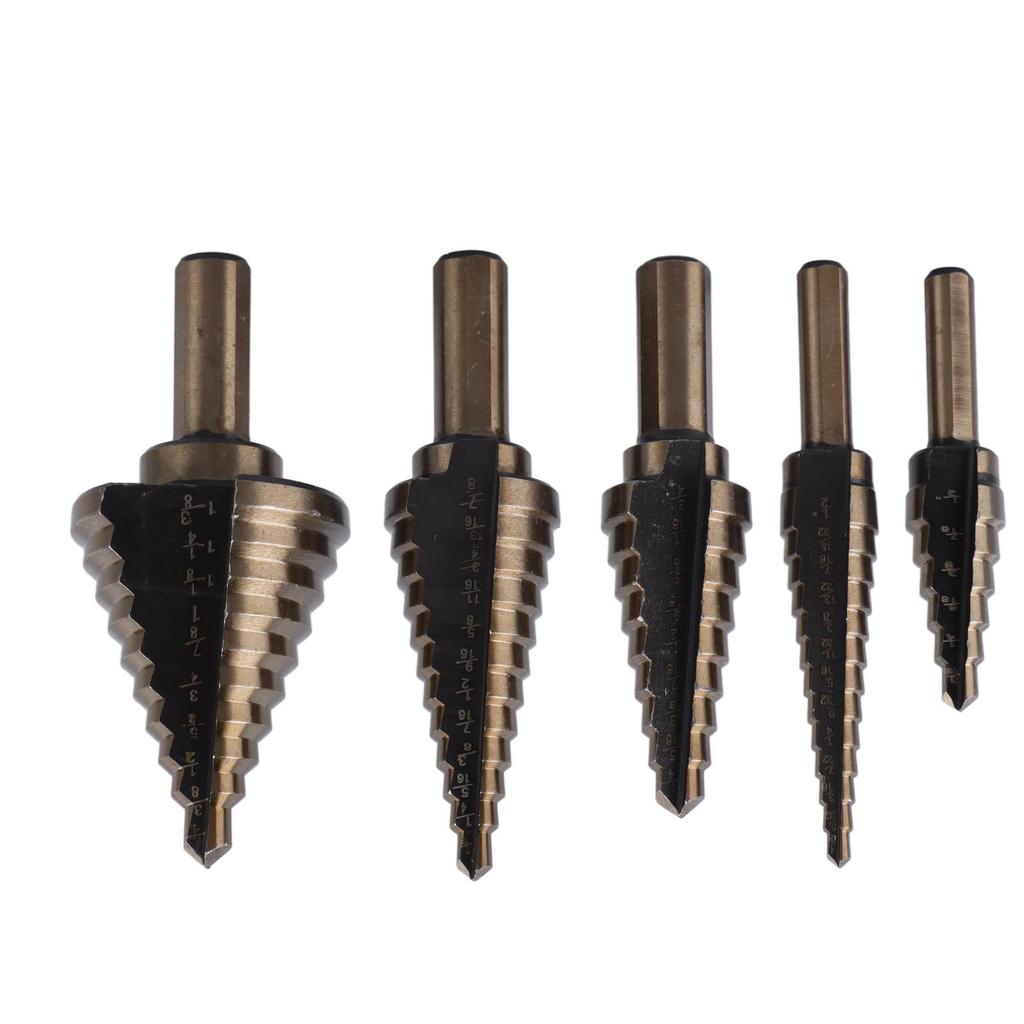 Набор из 5 ступенчатых сверл 316 до 1?38-дюймовые конусные сверла из карбида для дерева, металла, пластика