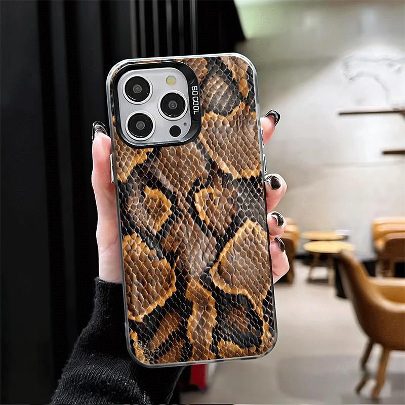 Модный чехол для телефона с рисунком под змеиную кожу, мягкий, для iPhone 15 16 17 Pro Max 17Air 16E 14 Plus 13 12 Mini, противоударный, задняя крышка