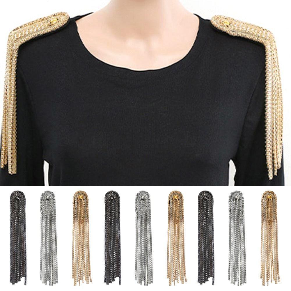 Long Chain Tassel Epaulette Classical Clothing Accessories Delicate Shoulder Brooch Men Women