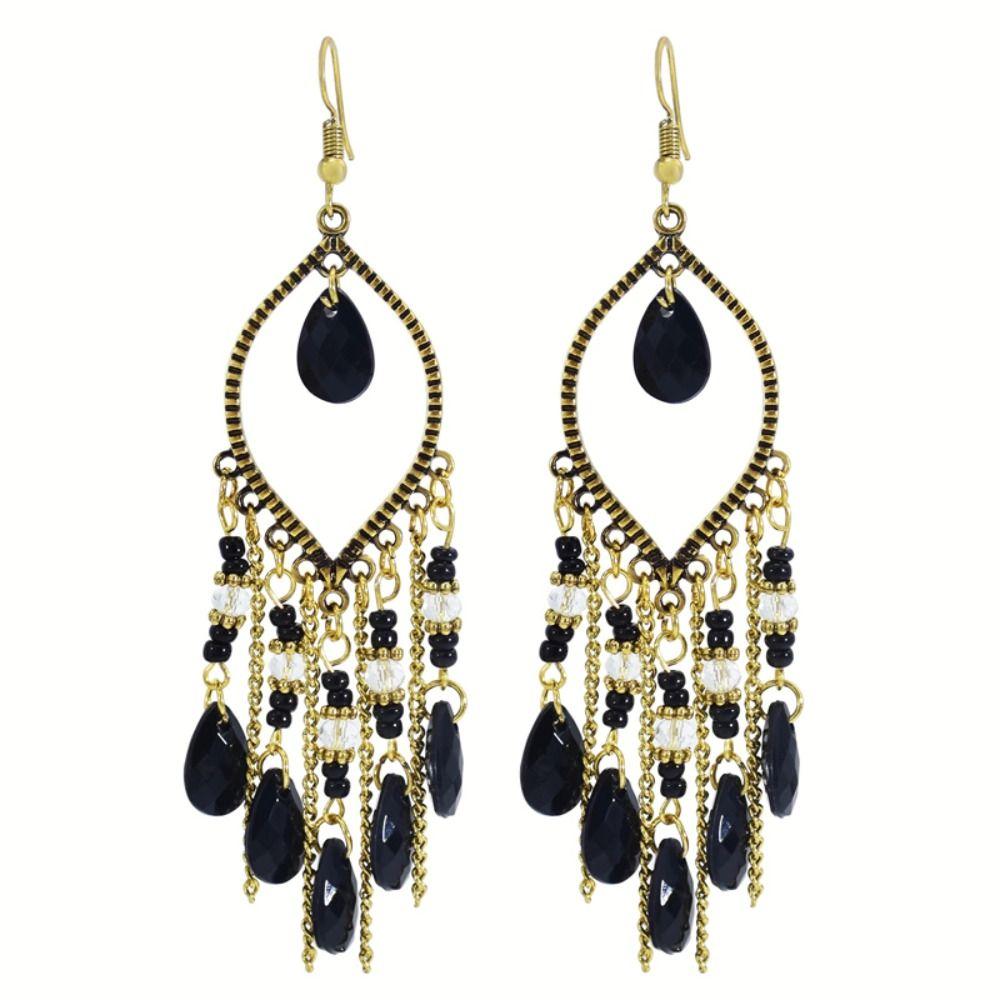 Подарочные серьги с длинными кисточками в этническом стиле, хрустальные бусины, свадебные серьги в стиле Богемия, женские серьги-подвески