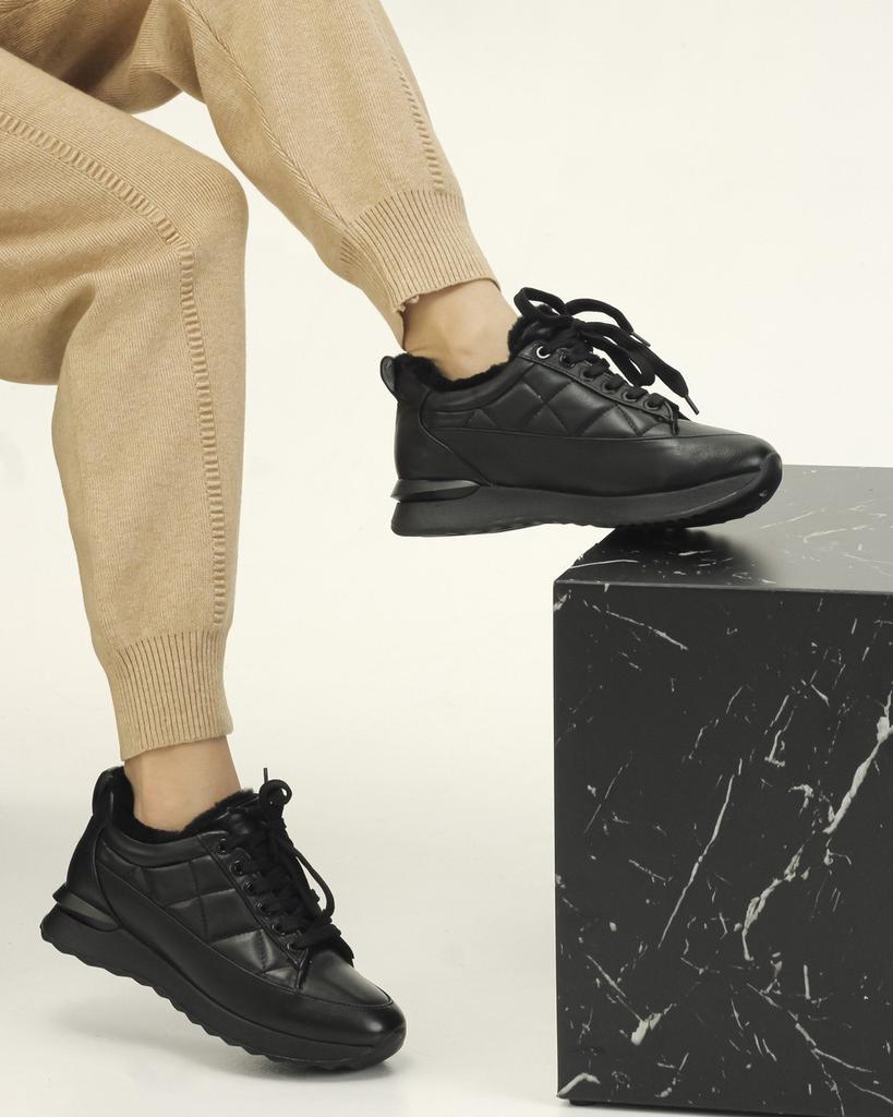 Кроссовки женские с мехом Alpino 220025 36 Черный кожа