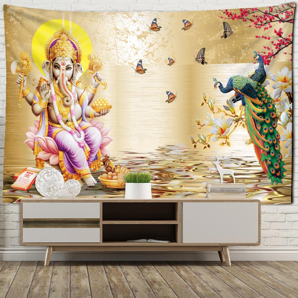 Красочный слон гобелен настенный принт бохо психоделический религиозный декор гостиной домашний декор