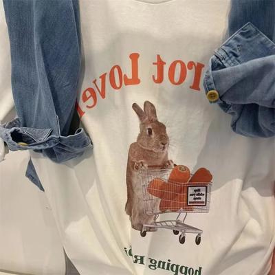 Американская ретро серая футболка женская с коротким рукавом до плеча, с круглым вырезом, облегающий модный корейский стиль, летний оверсайз топ