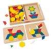 Melissa & Doug Wooden Toy Pattern Blocks with Board, 125 Pieces, Authentic, 29