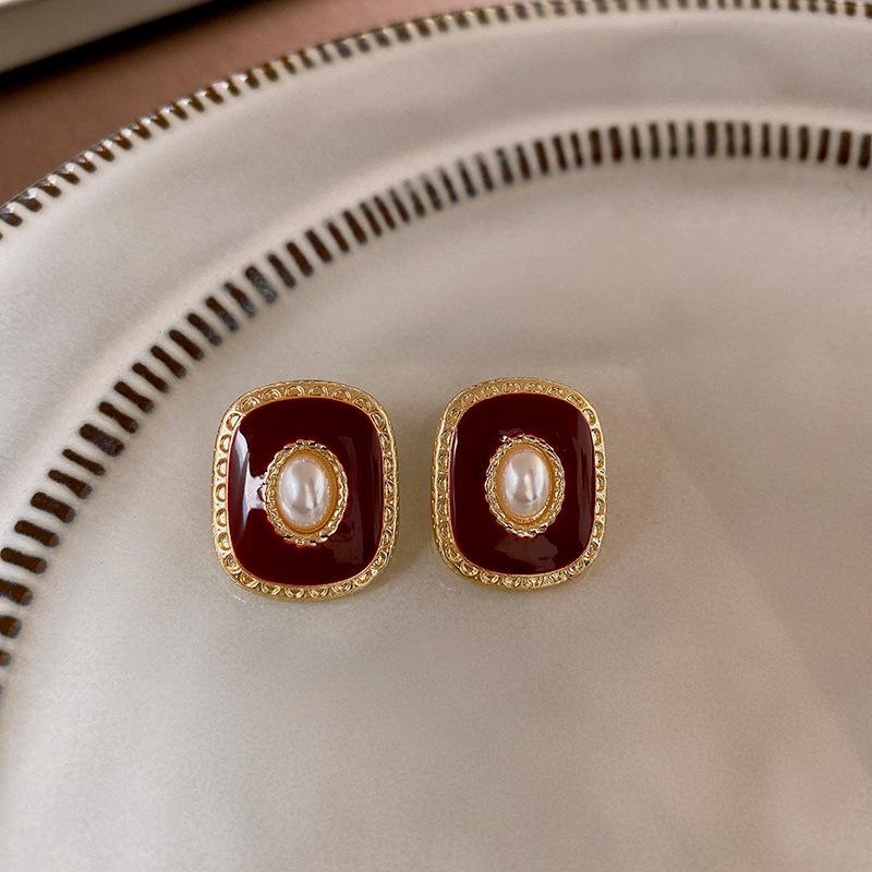 Винтажные красные черные масляные серьги для женщин пирсинг ушей ювелирные изделия корейские женские висячие серьги милые kolczyki подарок