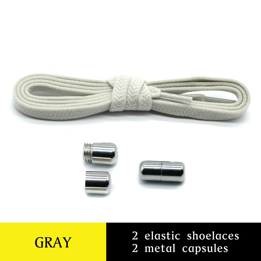 Elastic No Tie Shoelaces Flat Laces with Metal Lock for Sneakers Easy To Wear for Kids and Adults