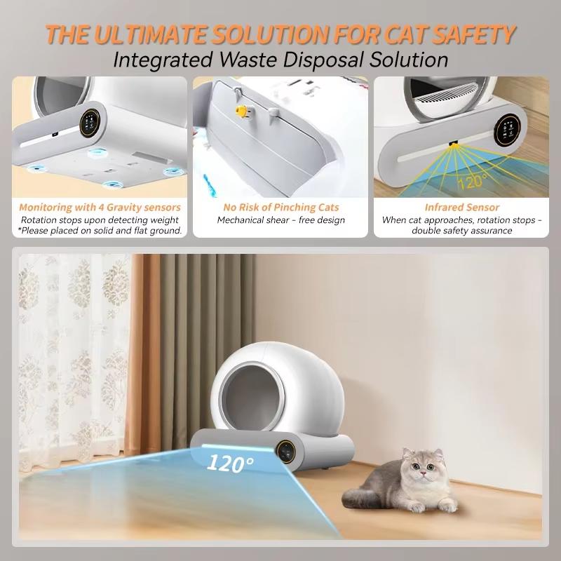 Tonepie Автоматический умный кошачий туалет самоочищающийся Arenero Gato Gato 65 л управление через приложение кошачий туалет коврик лоток ионный дезодоратор