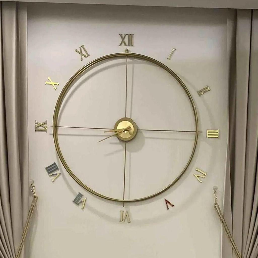 3D декоративные настенные часы с римскими цифрами в скандинавском стиле, металлические настенные часы 80 см, украшение для дома, офиса, гостиной, стены