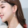 925 Silver Round Blue Zircon Long Drop Earrings for Women Girls Fashion Jewelry