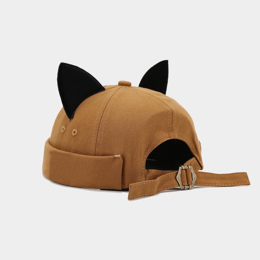 Новый японский стиль, милый и универсальный, кошачьи ушки (Хлеб в форме кошачьих ушей, приготовленный на пару), Шляпа «Дыня», Женская, Летняя, Корейская версия, Без полей