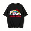 Cute Hello Kitty  Sanrio Friends Rainbow Print Tshirt Casual Short Sleeve Tees Mom and Daughter Sweet Family Matching Outfits