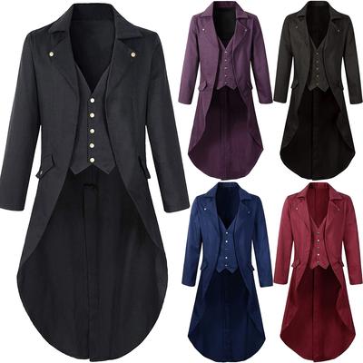 Ренессанс стимпанк фрак костюмы на Хэллоуин для мужчин, ретро пиратский викторианский готический средневековый пиджак винтажный сюртук