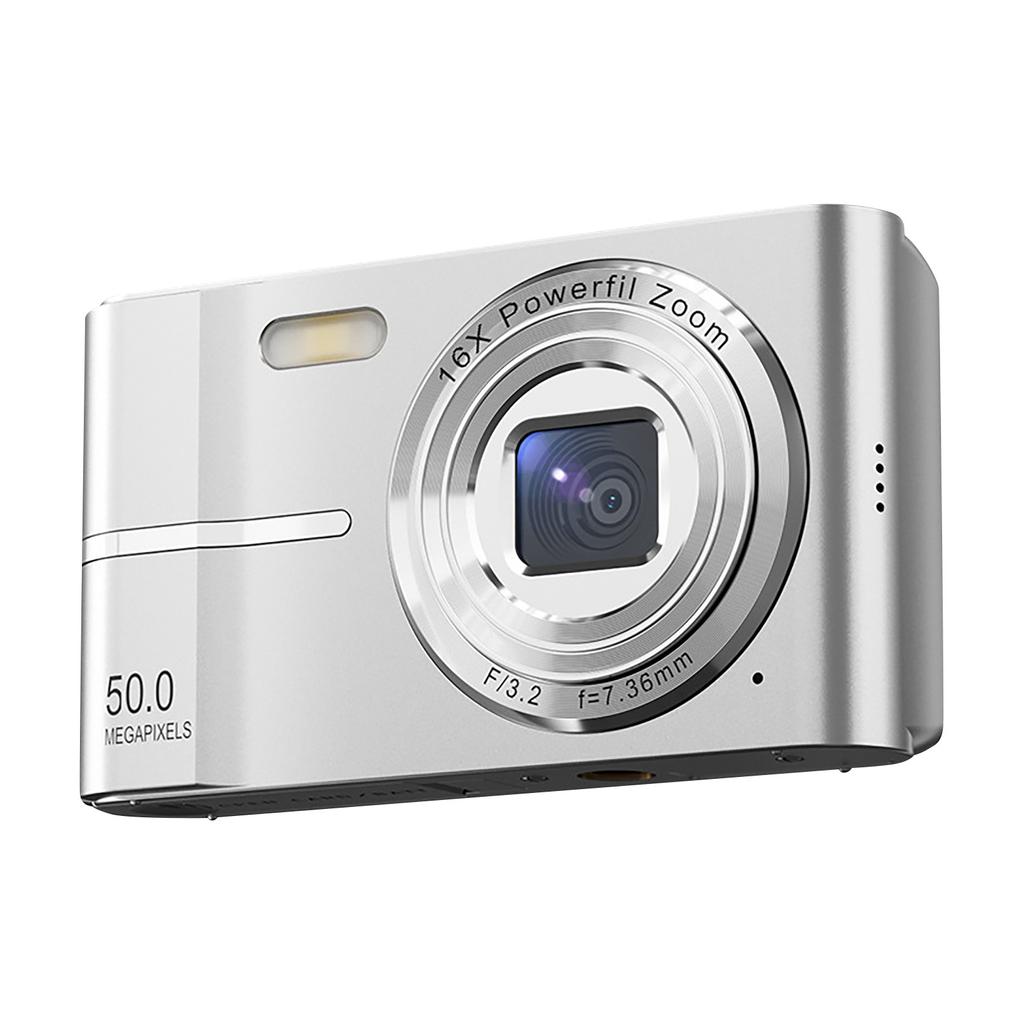 Цифровая камера, FHD 1080P, цифровая точка, 50 МП для видеоблогов с 16-кратным зумом, компактная, маленькая Для детей, мальчиков, девочек, подростков, студентов, пожилых людей
