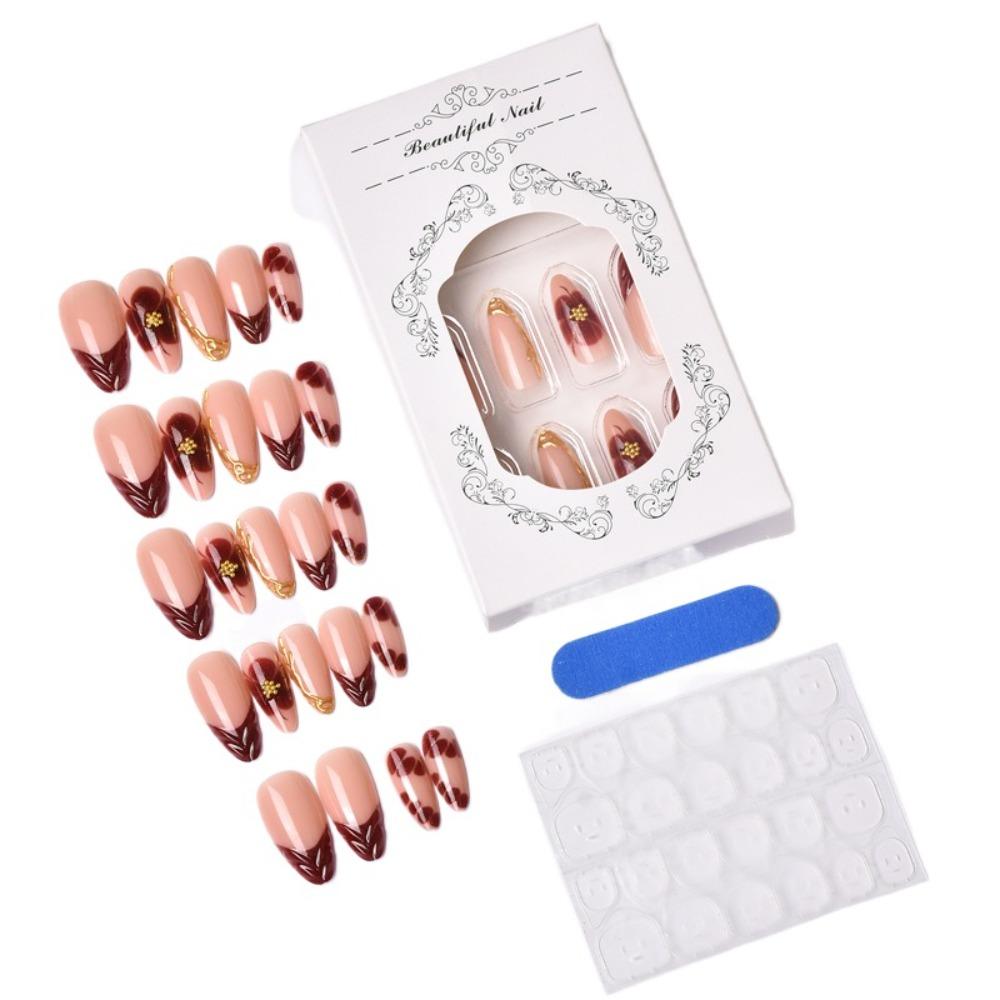 24/30PCS Horse Year Bow Nail Decorations Pearl Rhinestones 3D Nail Art Drills Red Series Butterfly Nail Art Jewelry